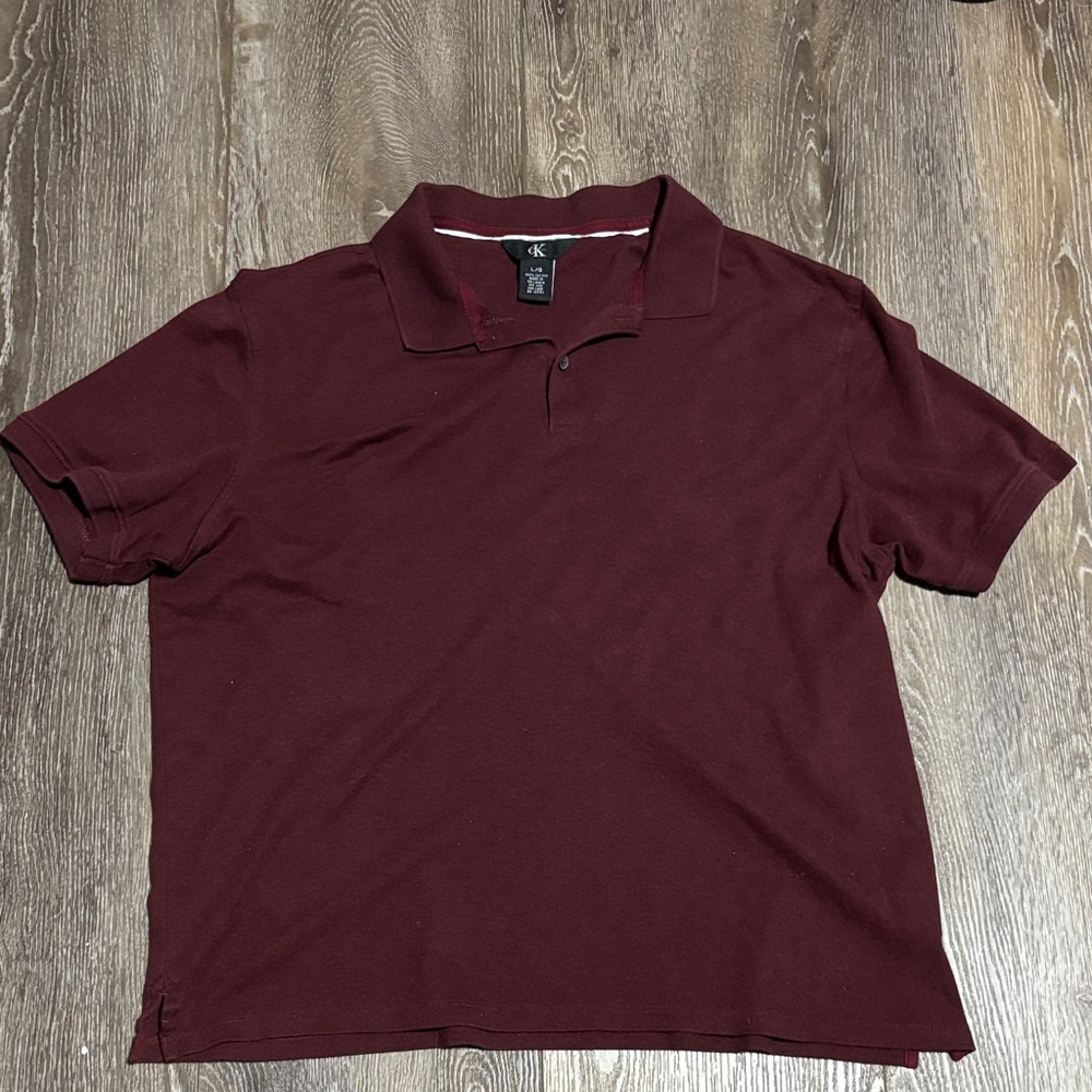 Calvin Klein Men's Deep Burgundy Polo Shirt